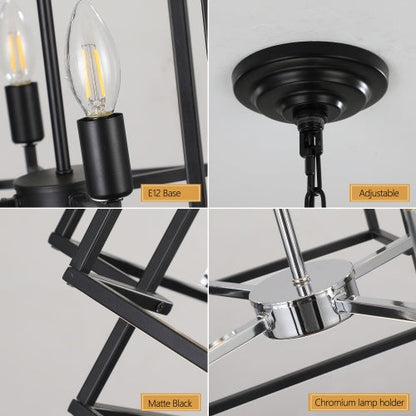 8 Lantern Tiered Chandeliers, Industrial Farmhouse Chandeliers
