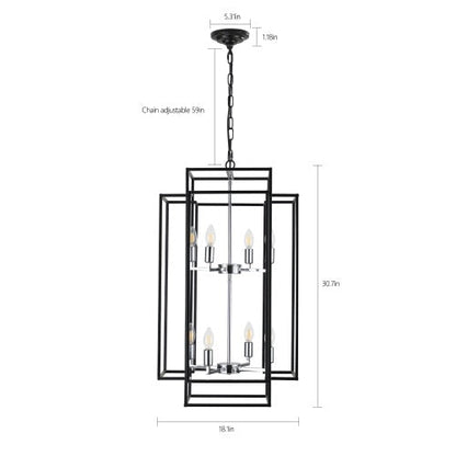 8 Lantern Tiered Chandeliers, Industrial Farmhouse Chandeliers